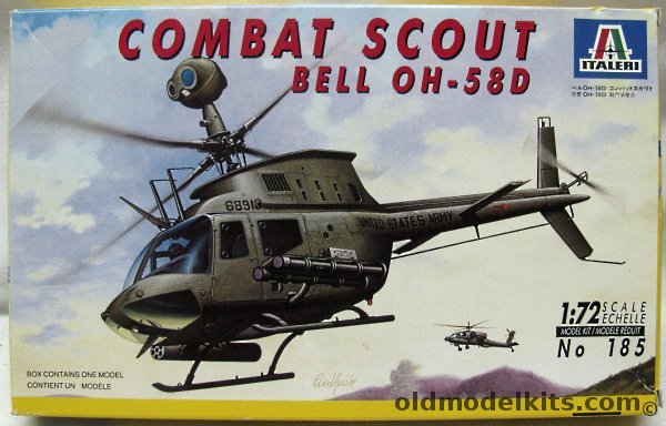 Italeri 1/72 TWO Bell OH-58D Kiowa Warrior Combat Scout, 185 plastic model kit